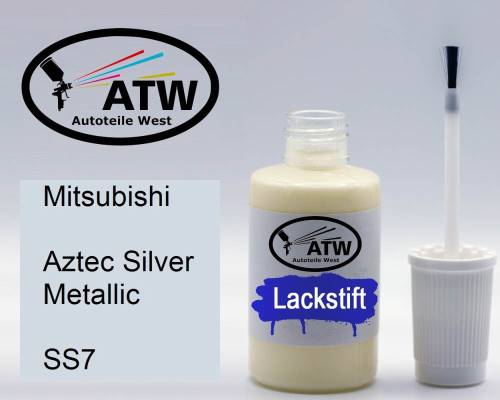 Mitsubishi, Aztec Silver Metallic, SS7: 20ml Lackstift, von ATW Autoteile West.